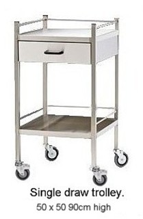 STAINLESS STEEL TROLLEY one draw