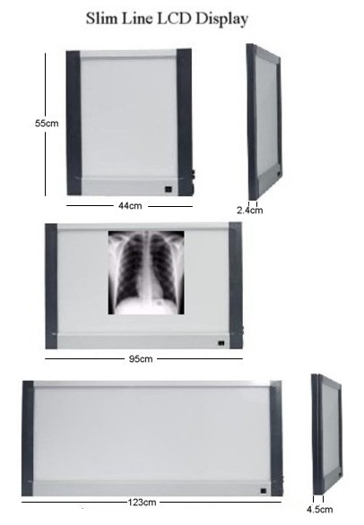 These Slim Line X-Ray viewing boxes use LCD technology to give an even light.